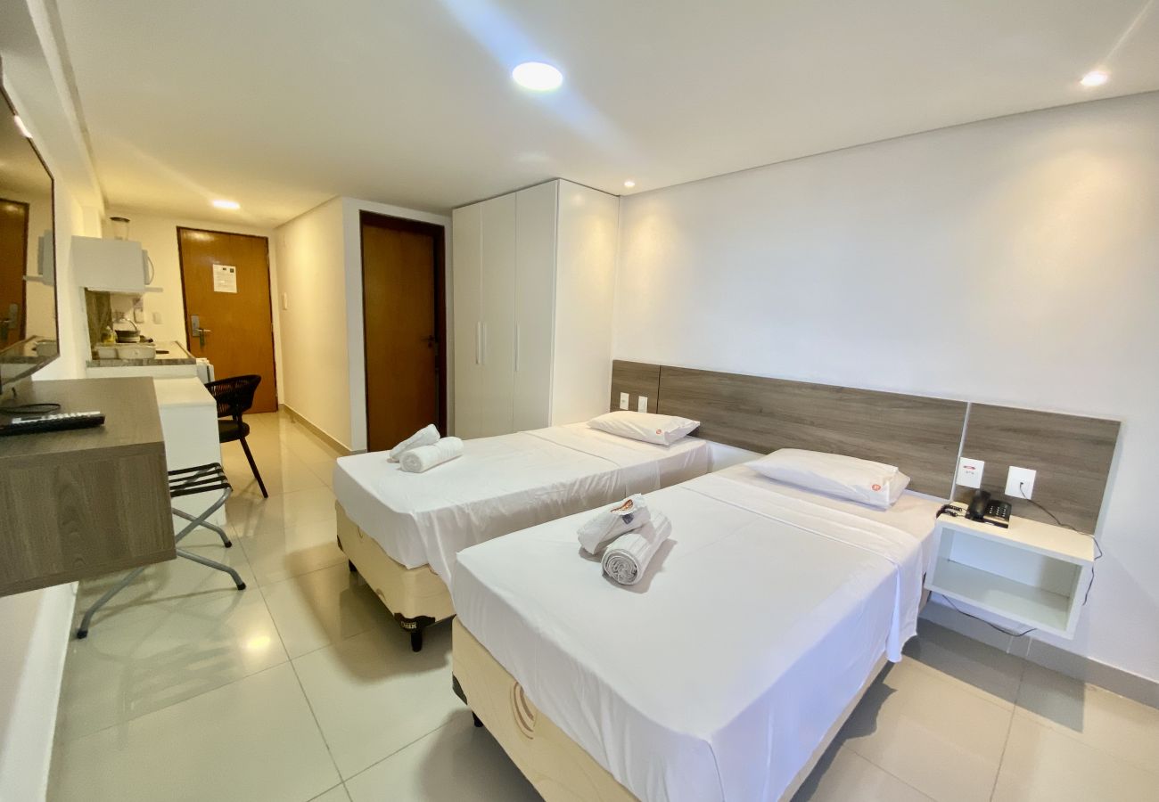 Apartamento em João Pessoa - GOLDFLAT | Cabo Branco | Duas camas de solteiro 