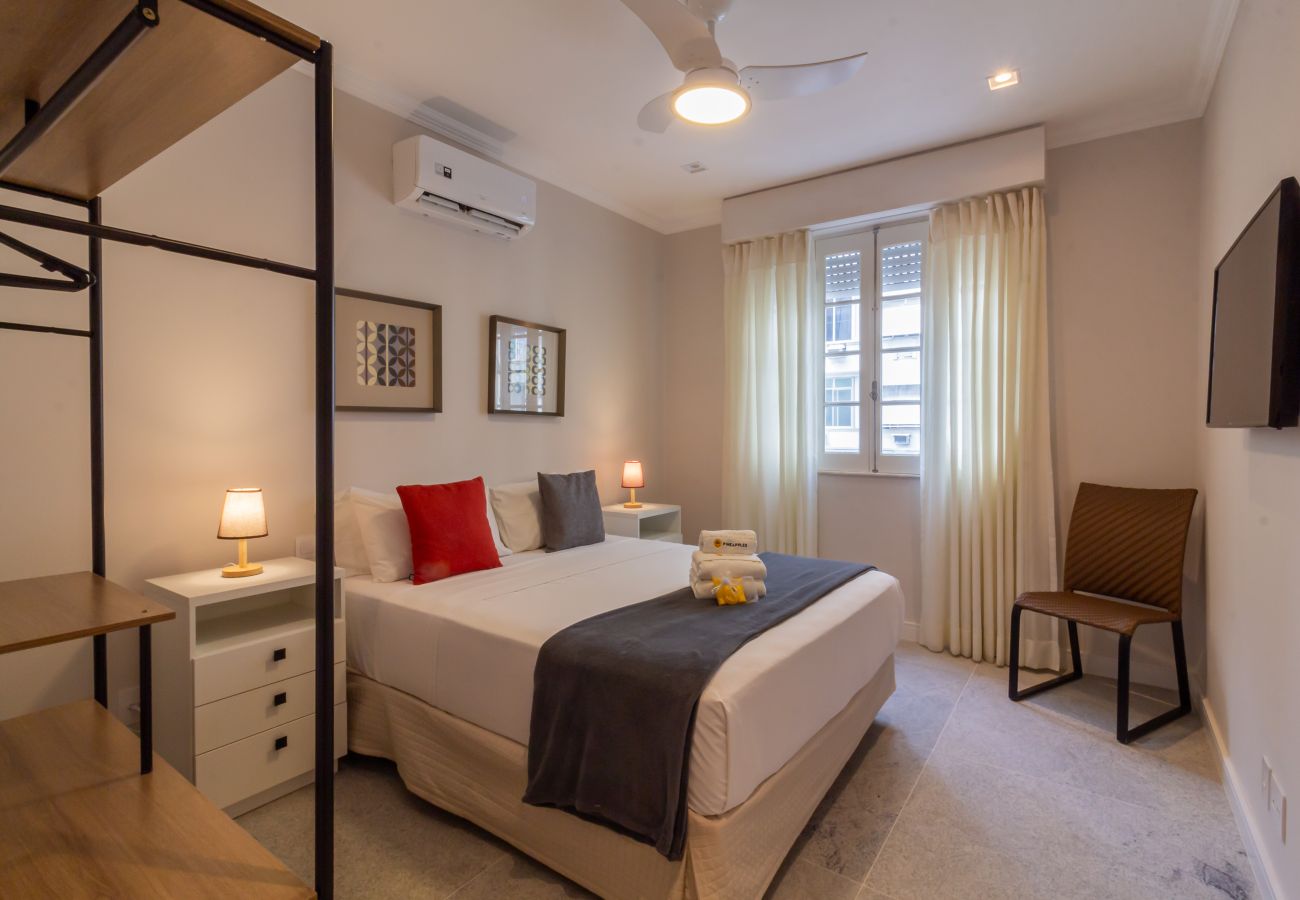 Apartamento em Rio de Janeiro - Vista para o mar, 2 minutos da praia | FMS502